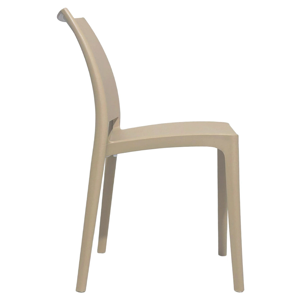 Sedia da sala da pranzo Altea in plastica colore beige modello comfort