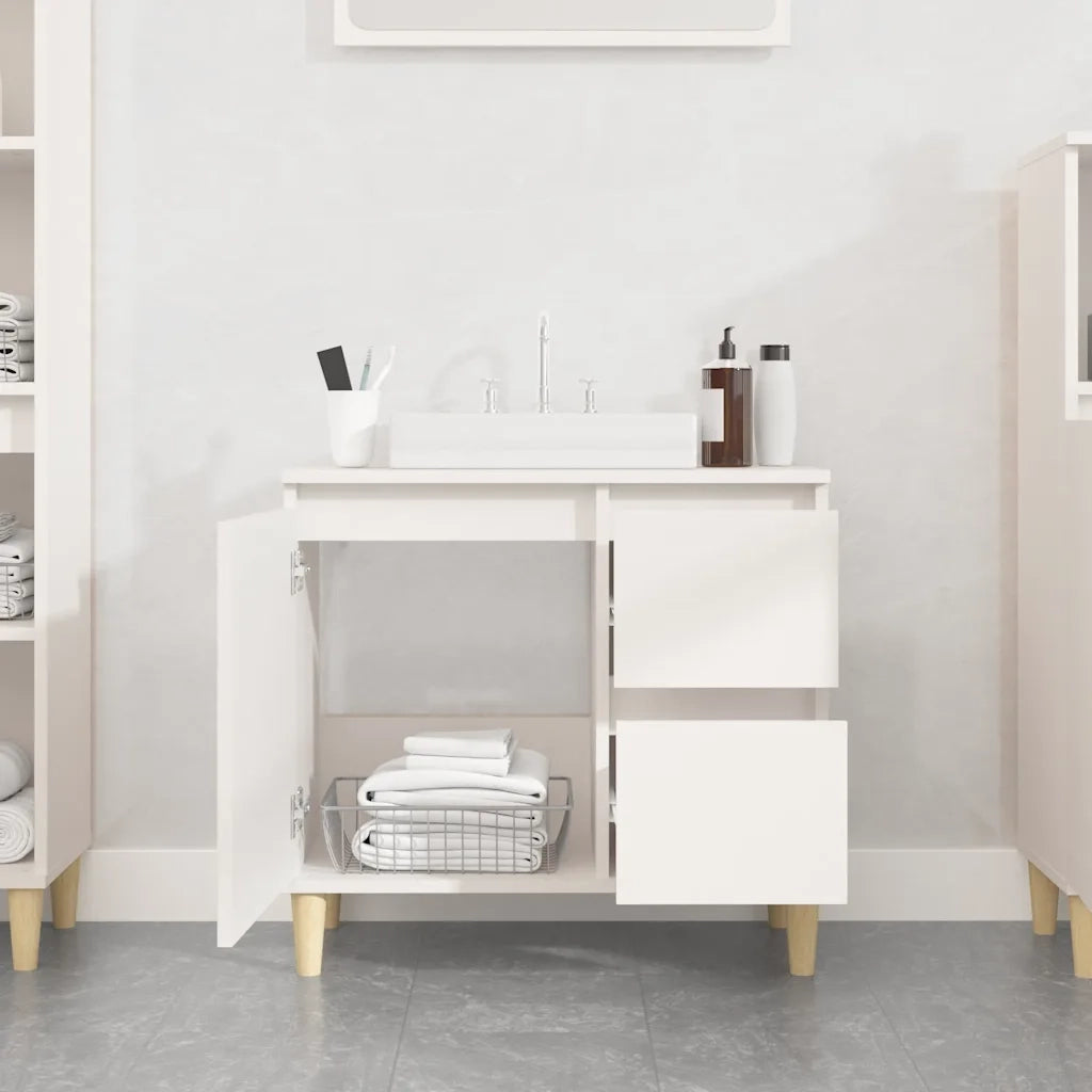 Armadietto da Bagno | Armadio da bagno Bianco 65x33x60 cm in Legno Multistrato