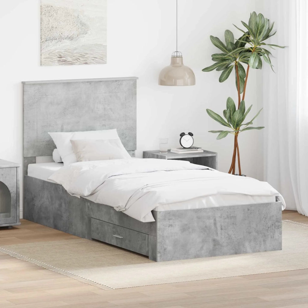 Struttura del letto Grigio Certo e Argento 75 x 190 cm