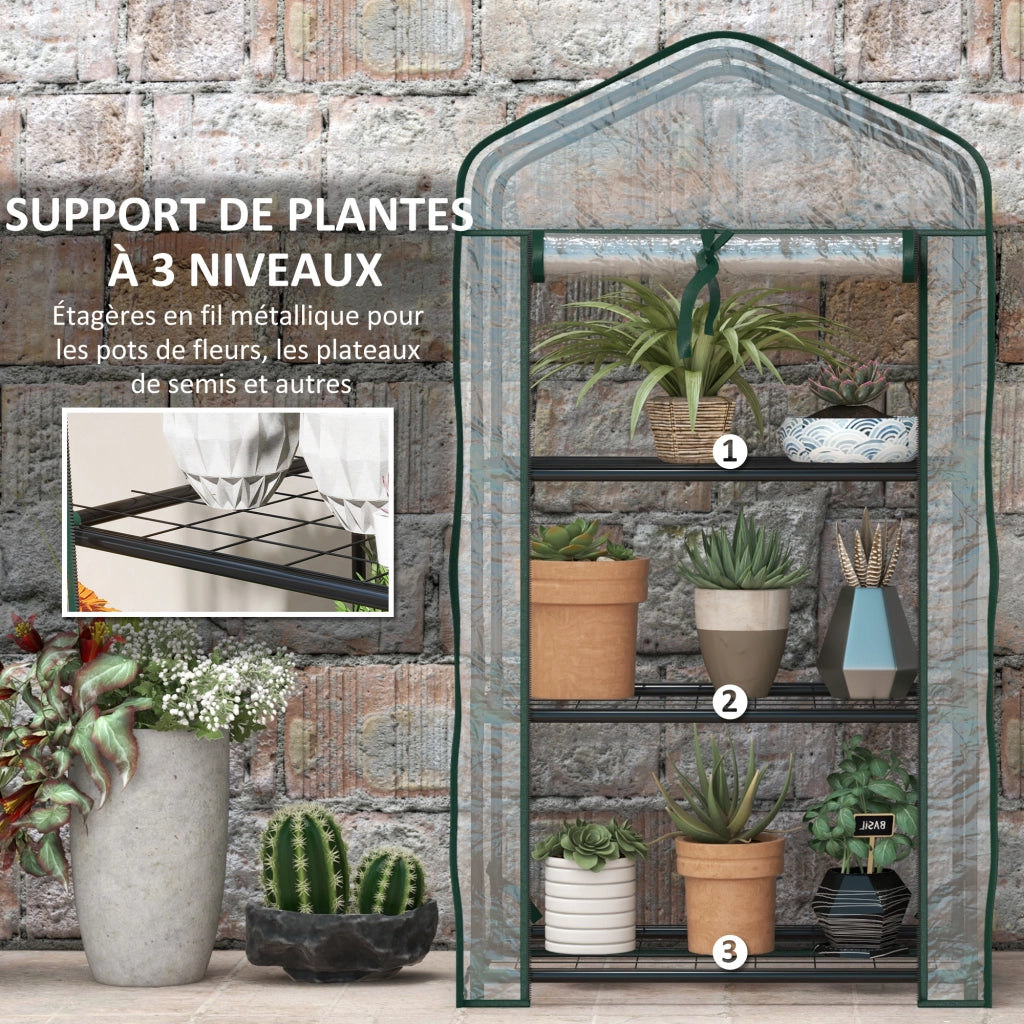 Serra da Giardino a 3 Livelli ¨C Minimal ¨C Verde Trasparente 59x39x127 cm