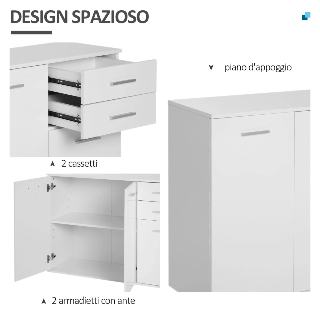 Credenza ¨C Minimal ¨C Bianco Legno 106x35x76