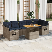 Set Divano da Giardino 8 pz con Cuscini Grigio in Polyrattan 3327127