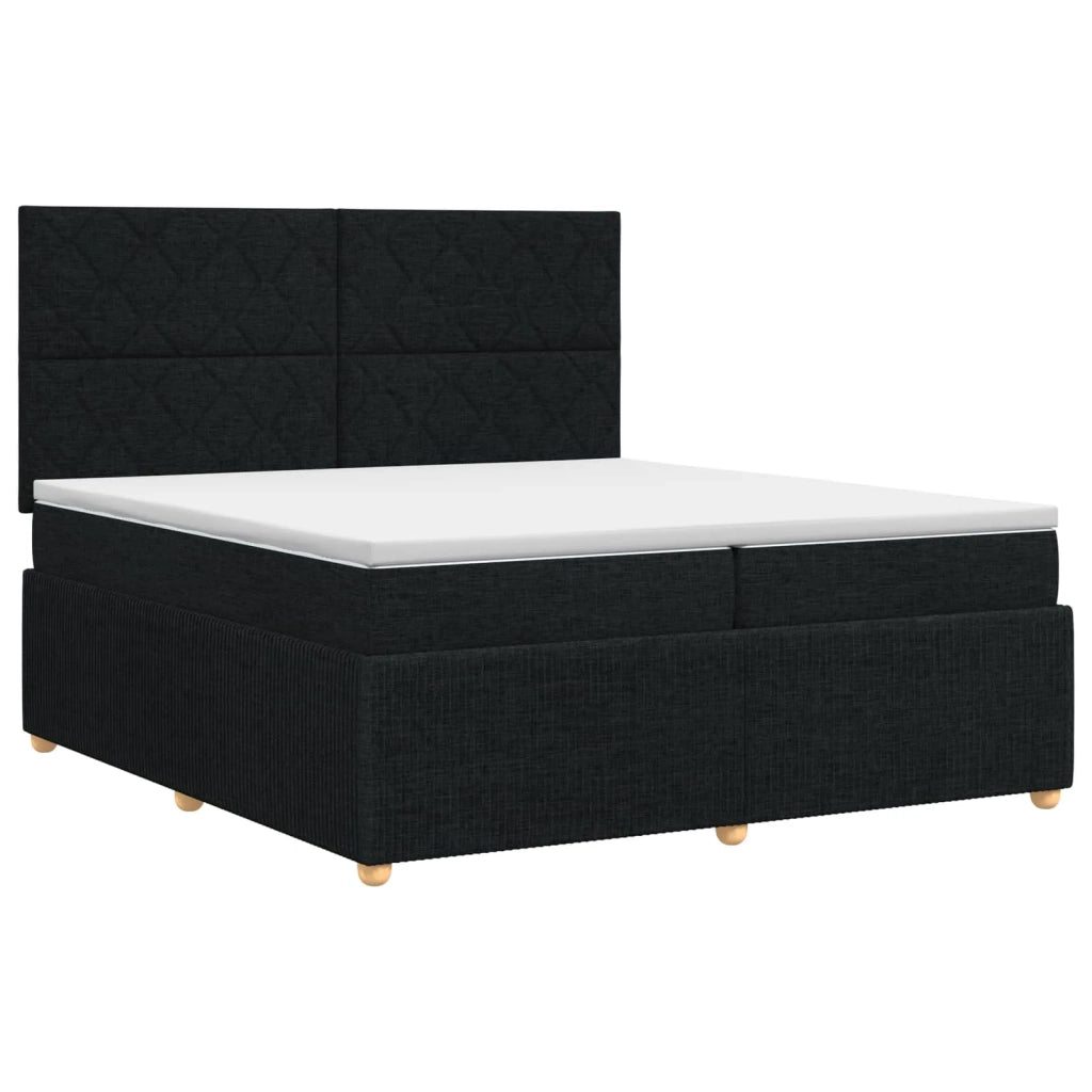 Letto box spring con materasso Nero 200 x 200 cm Tessuto 3454482