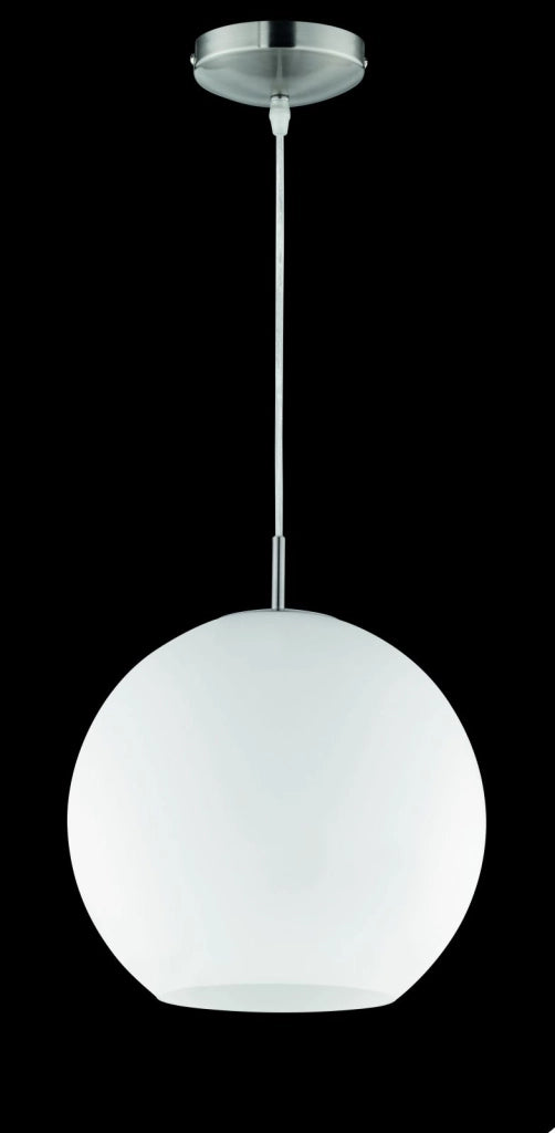 MOON SOSPENSIONE SFERA VETRO BIANCA D.30CM 1 LUCE ATTACCO E27
