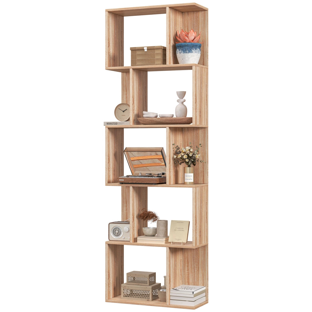 Libreria 5 Livelli ¨C zephmum ¨C Legno Naturale 24x60x184,5 cm