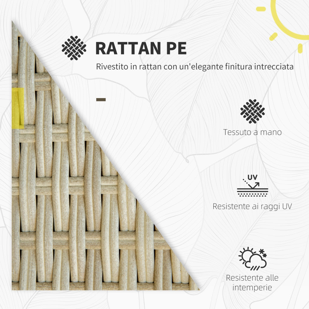 Set Salotto Giardino 7 Pezzi Modulabile ¨C Xylo ¨C Polyrattan Beige con Cuscini
