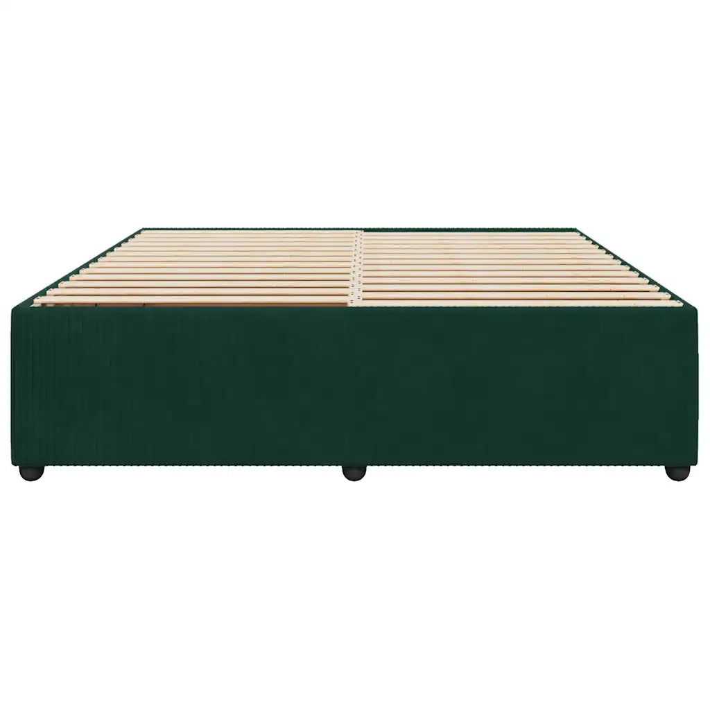 Giroletto senza Materasso Verde Scuro 200x200 cm in Velluto 3285033