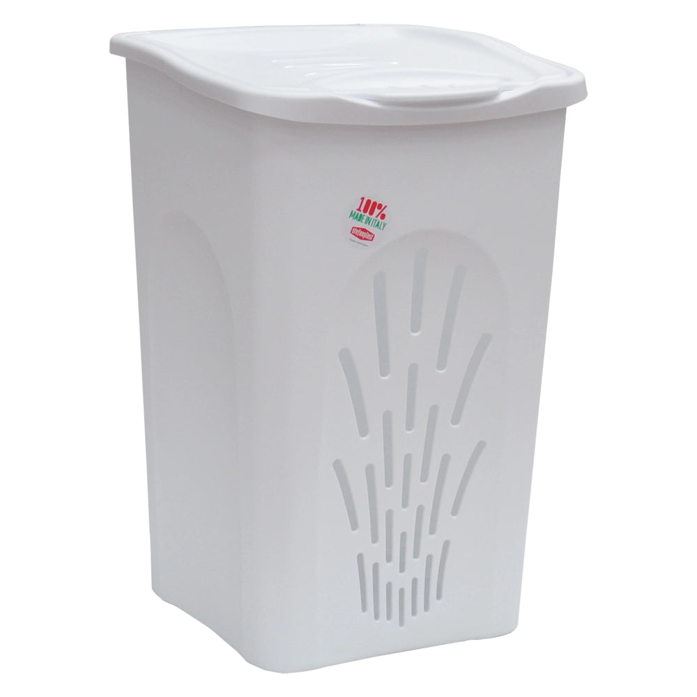 PORTABIANCHERIA 'TRAFORATO' Lt. 50 cm 37 x  37 x  H 56 bianco  - STEFANPLAST
