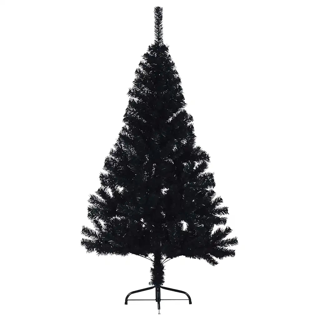 Albero di Natale artificiale con luci integrate Nero 120 cm PVC 3397111