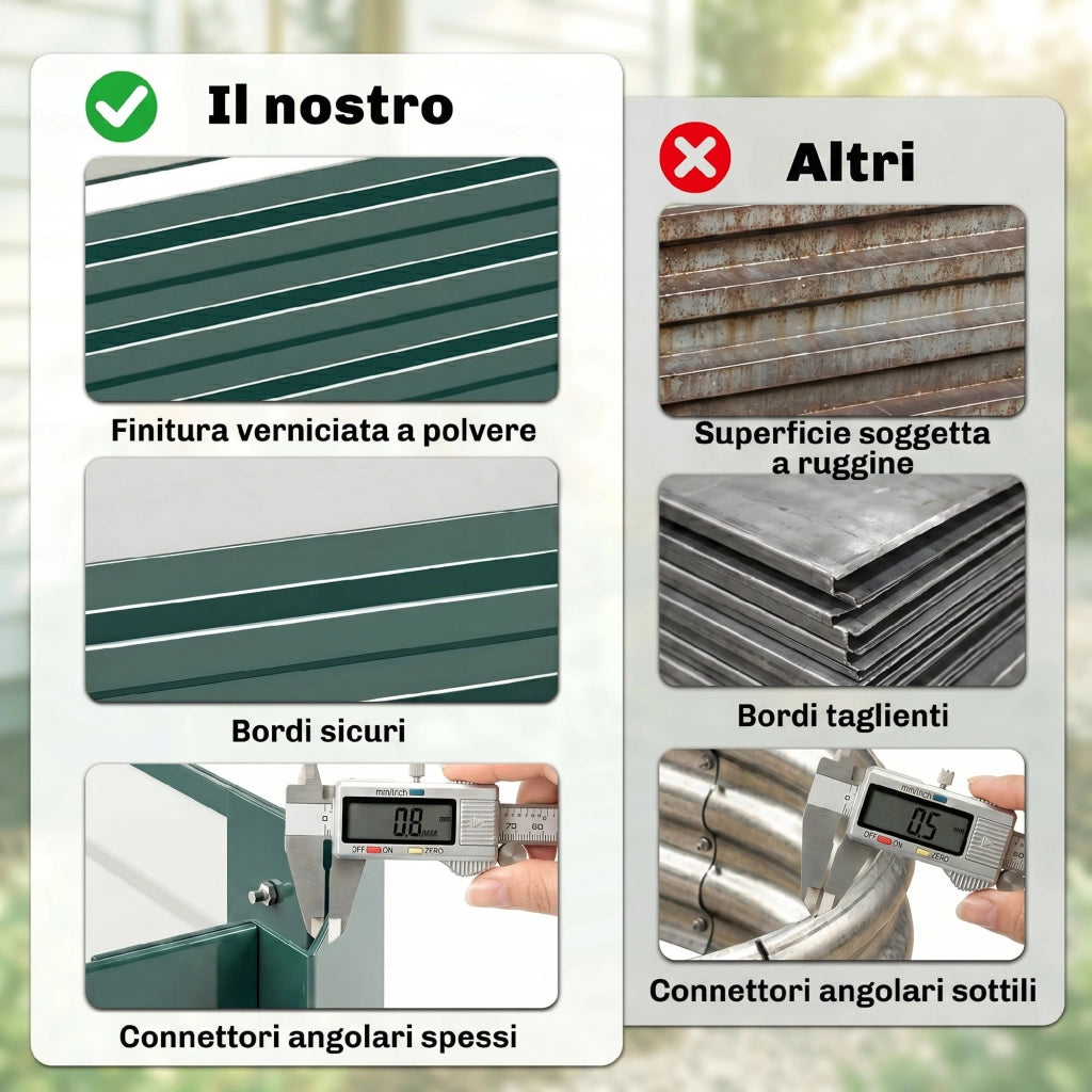 Letto Rialzato in Metallo per Orto ¨C Zephmum ¨C 241x90,5x30cm