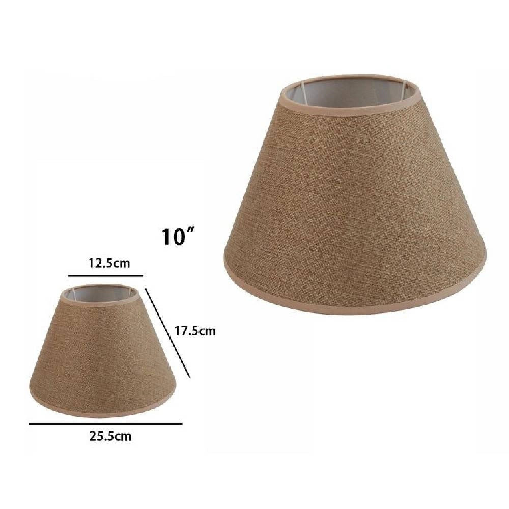 Trade Shop - Paralume Conico Cilindro Classico Ricambio Per Lampada E Applique In Tessuto Tnt - Marrone   -10"   -