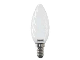 LAMPADA LED TORTIGLIONE TUTTOVETRO E14- - 4w - 4000°K naturale - 470 lm - mm.35x97h - 4 pezzi BEGHELLI