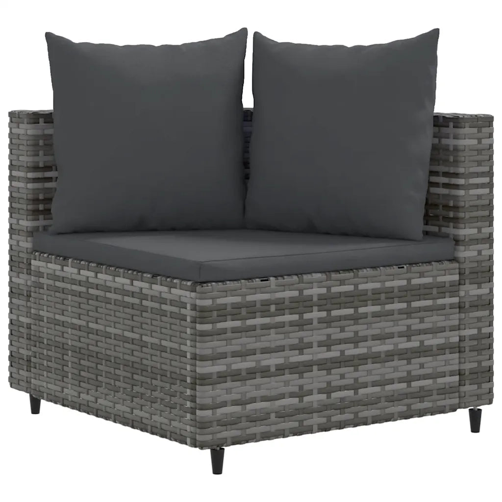 Set Divani da Giardino 7 pz con Cuscini Grigio in Polyrattan 3308434