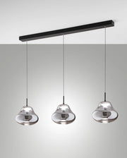 Lampada a Sospensione Deva 42W LED CCT Dimmerabile a step, Struttura in Metallo e Vetro Borosilicato Fumé, IP20 - Deva Collection
