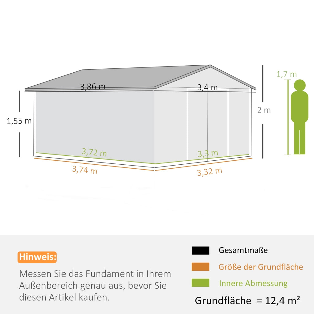 Casetta da giardino per attrezzi ¨C Minimal ¨C acciaio verde scuro