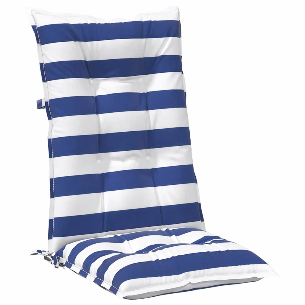 Cuscino da Esterno 2 pcs Blu e Bianco 120 x 50 x 7 cm Tessuto 42040527