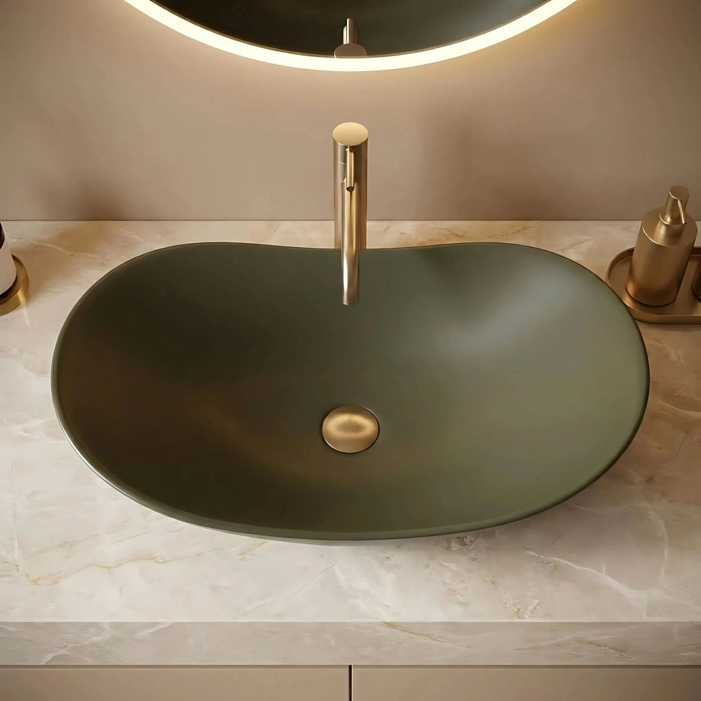 Lavabo Da Appoggio Rea Royal Olive Matt