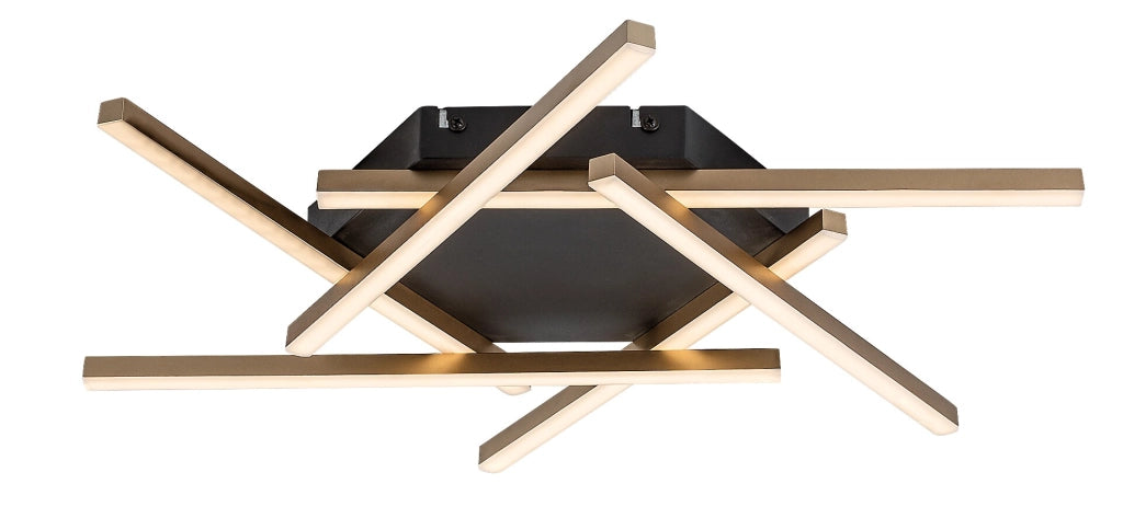 Plafoniera LED Rabalux Severine nero oro 40W 60cm esagonale