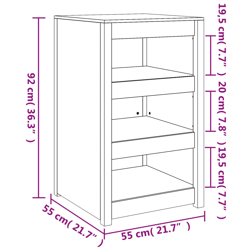 Mobile da Cucina da Esterno-Armadio da cucina 55x55x92 cm Legno Massello di Douglas 524416