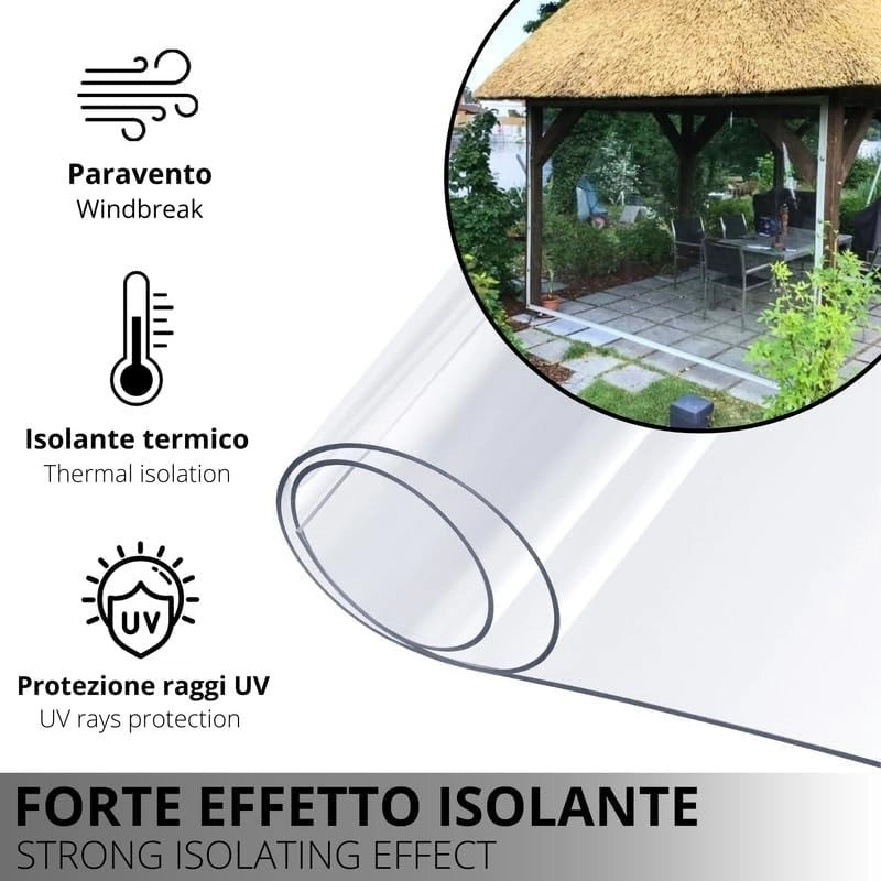 Telo PVC Trasparente - Altezza 140cm, Spessore 0.65mm: Resistente, Impermeabile, Vendita al Metro - Ideale per Interni, Esterni, Uso Industriale