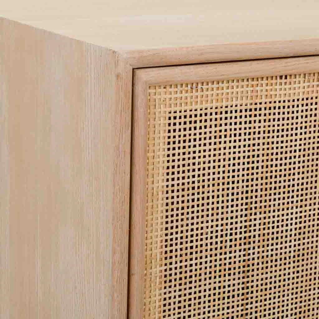 Credenza in MDF e griglia, marrone, 120x41,5x71 cm
