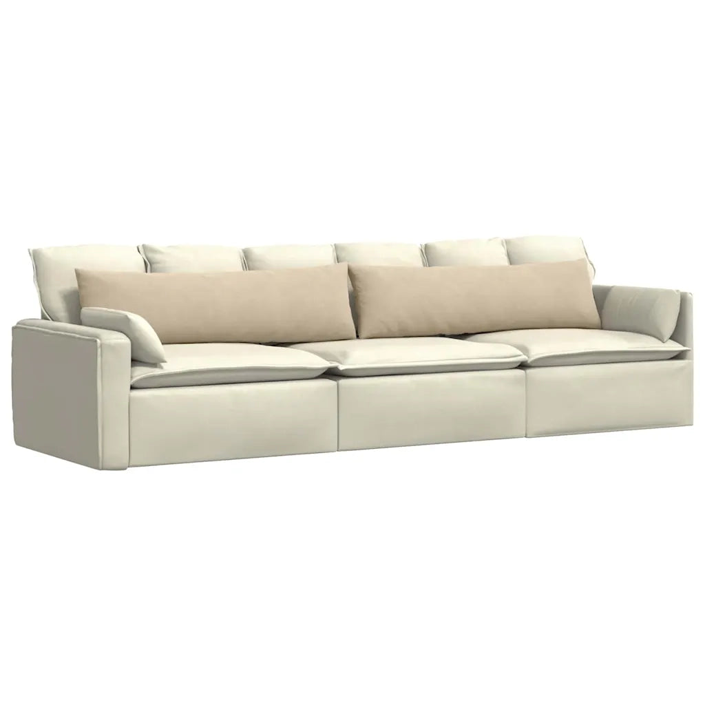 Cuscini da Divano 2 pz-Set di 2 Cuscini per Sofa Crema 145 x 40 cm Tessuto 844761