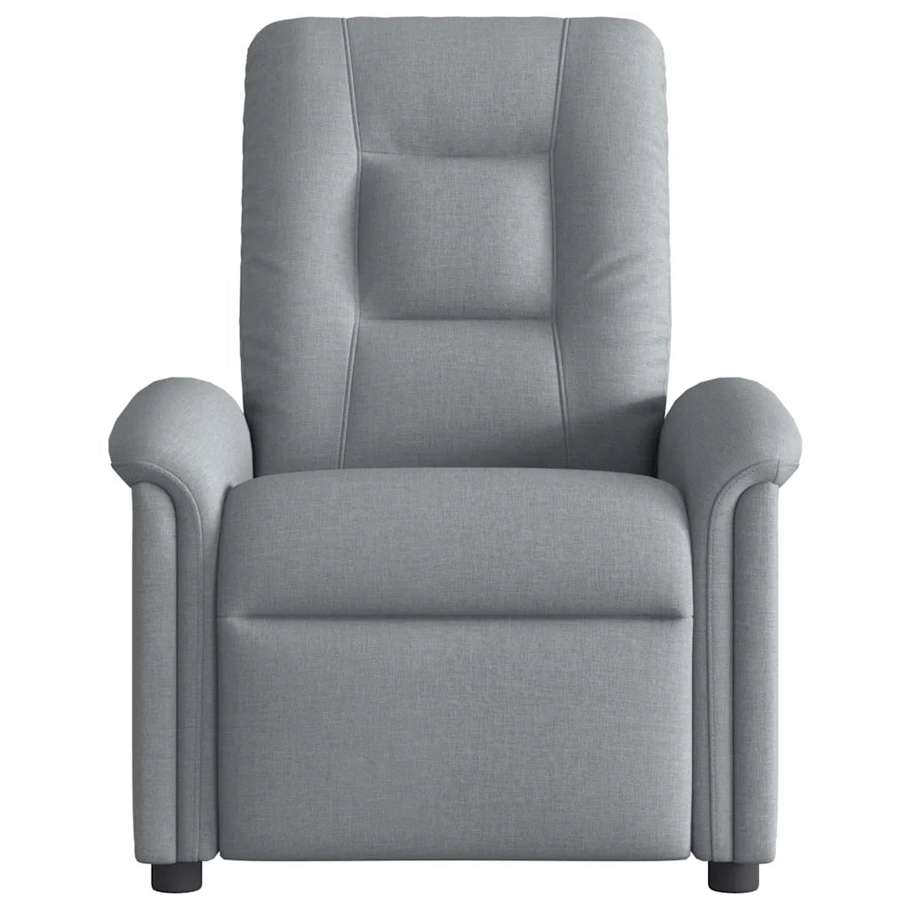 Poltrona | Sedia Relax Reclinabile in Tessuto Grigio Chiaro