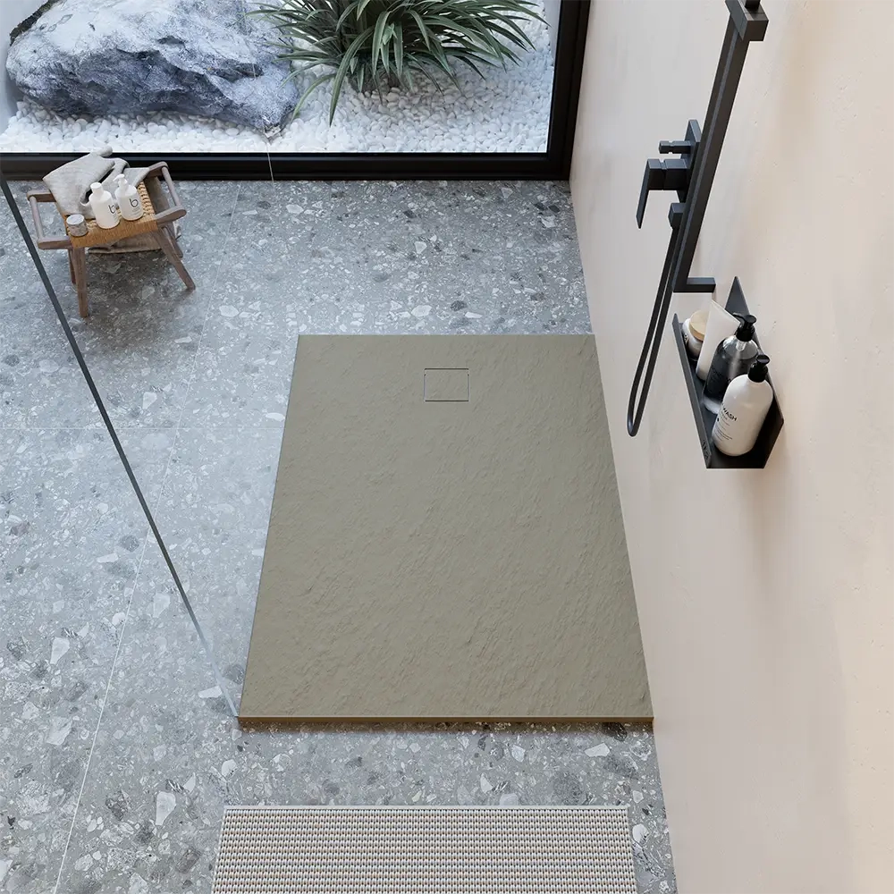Piatto doccia 80x150 cm colore marrone effetto pietra | Samos
