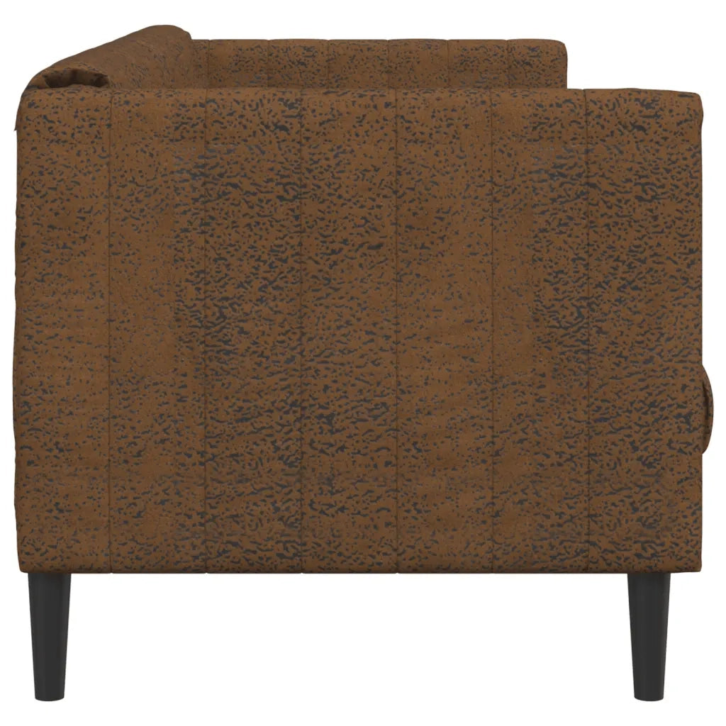 Divano a 2 Posti-Sofa 2 Posti Marrone in Similpelle Scamosciata 751512