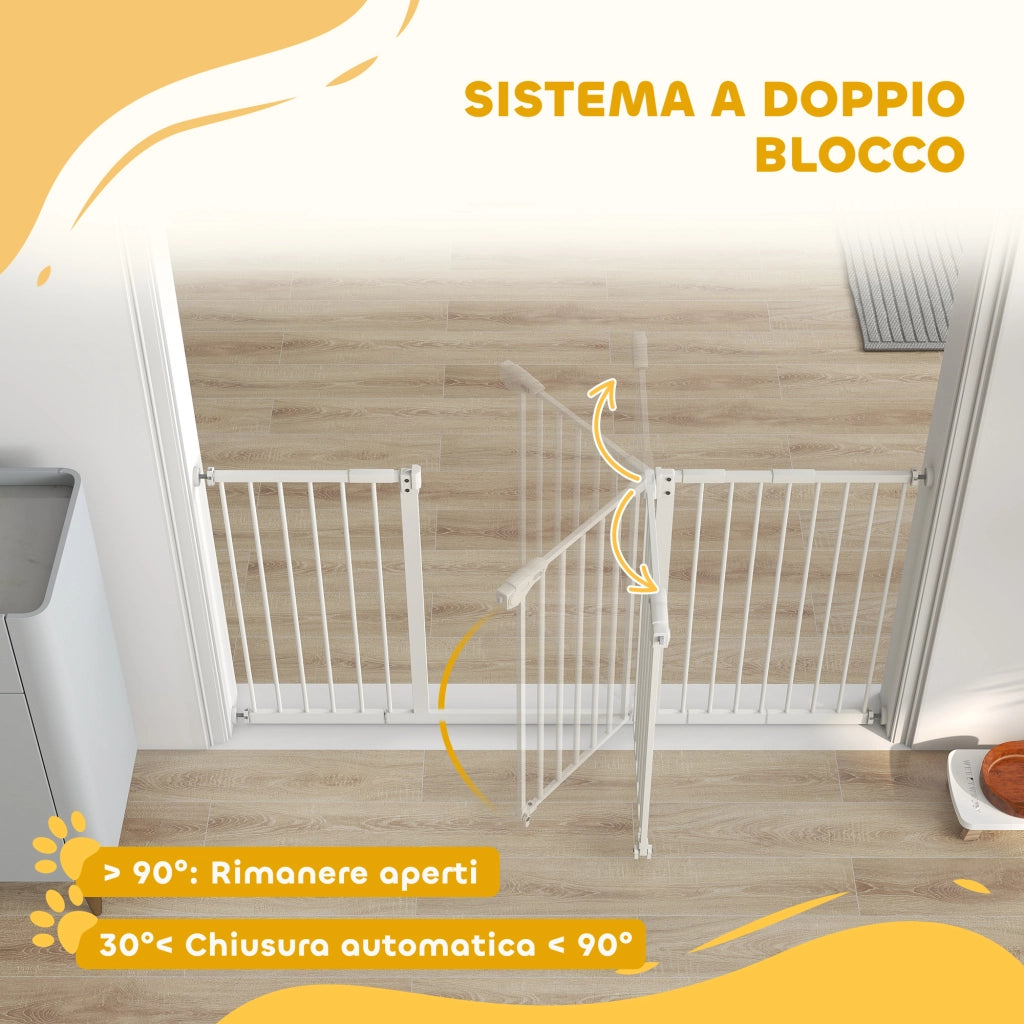 Cancelletto di Sicurezza per Cani Estensibile ¨C Xylo ¨C 74-148 cm Bianco