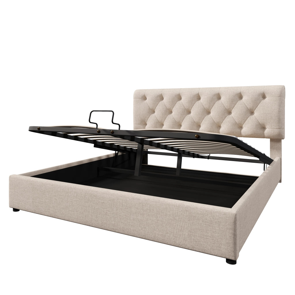 letto imbottito lino naturale 160x200 cm