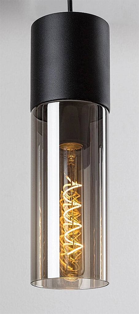 Lampada a sospensione Rabalux Ronno 3xE27 nera fumé