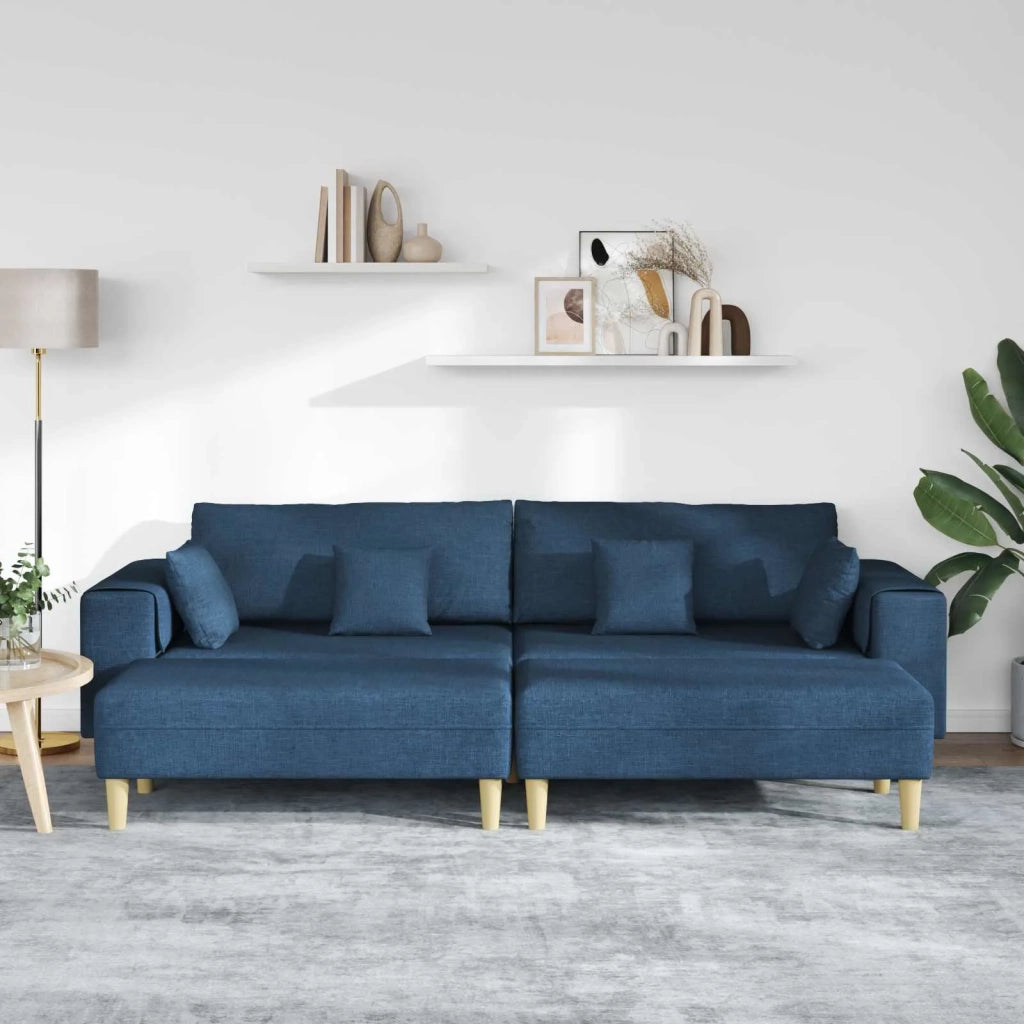 Divano con cuscino 3 pcs Blu Tessuto 3335169