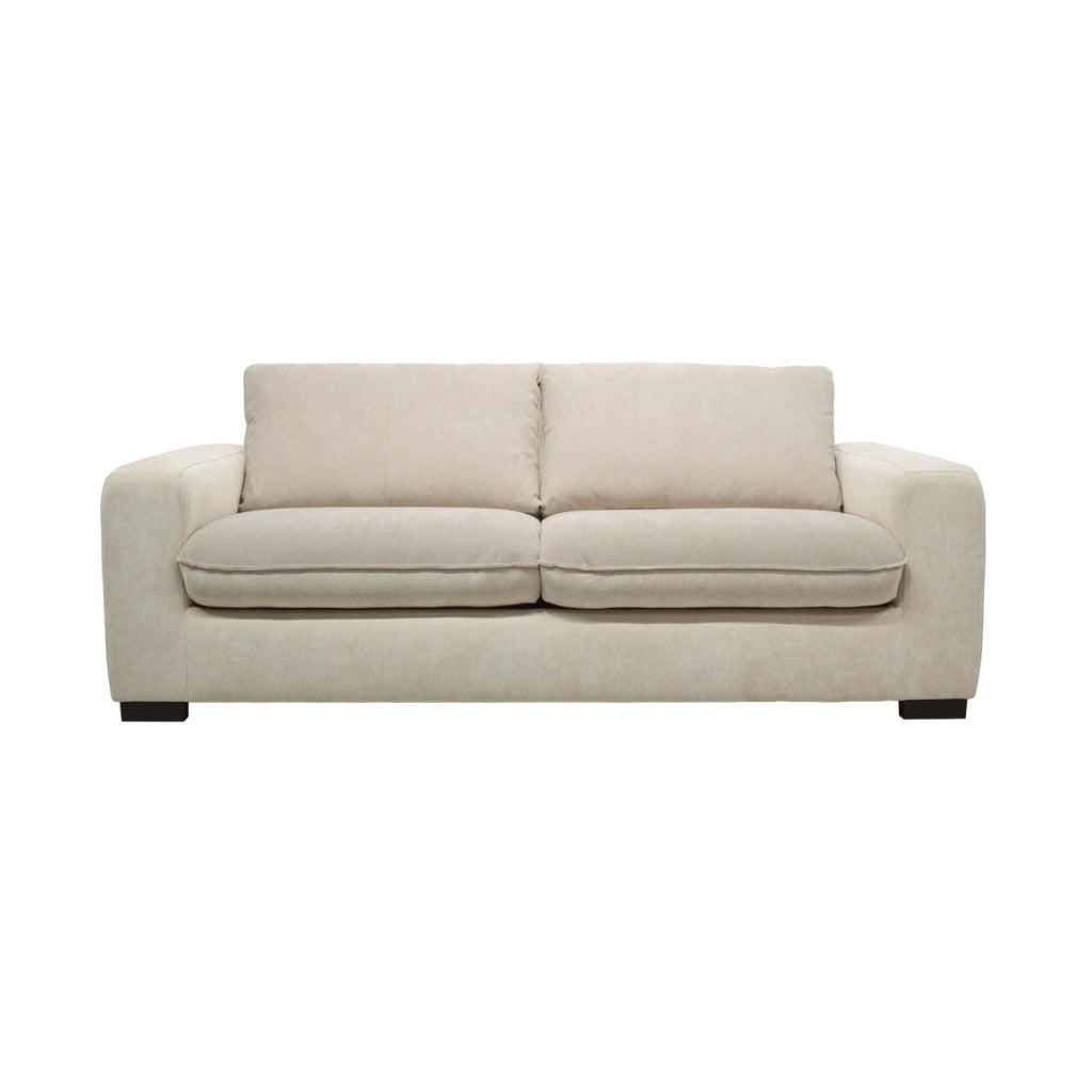 Divano letto in ciniglia con materasso, 3 posti, beige