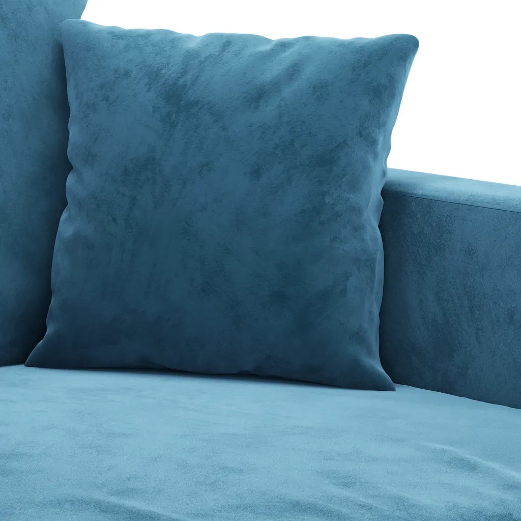 Set di Divani 4 pz con Cuscini Blu in Velluto