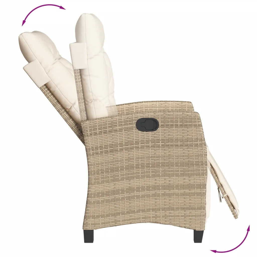 Set da Bistrò 3 pz con Cuscini Beige in Polyrattan 365252