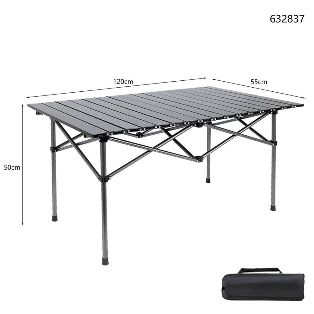Trade Shop - Tavolo Pieghevole Da Campeggio Esterno Portatile Giardino Balcone Pic Nic Nero 632837 -