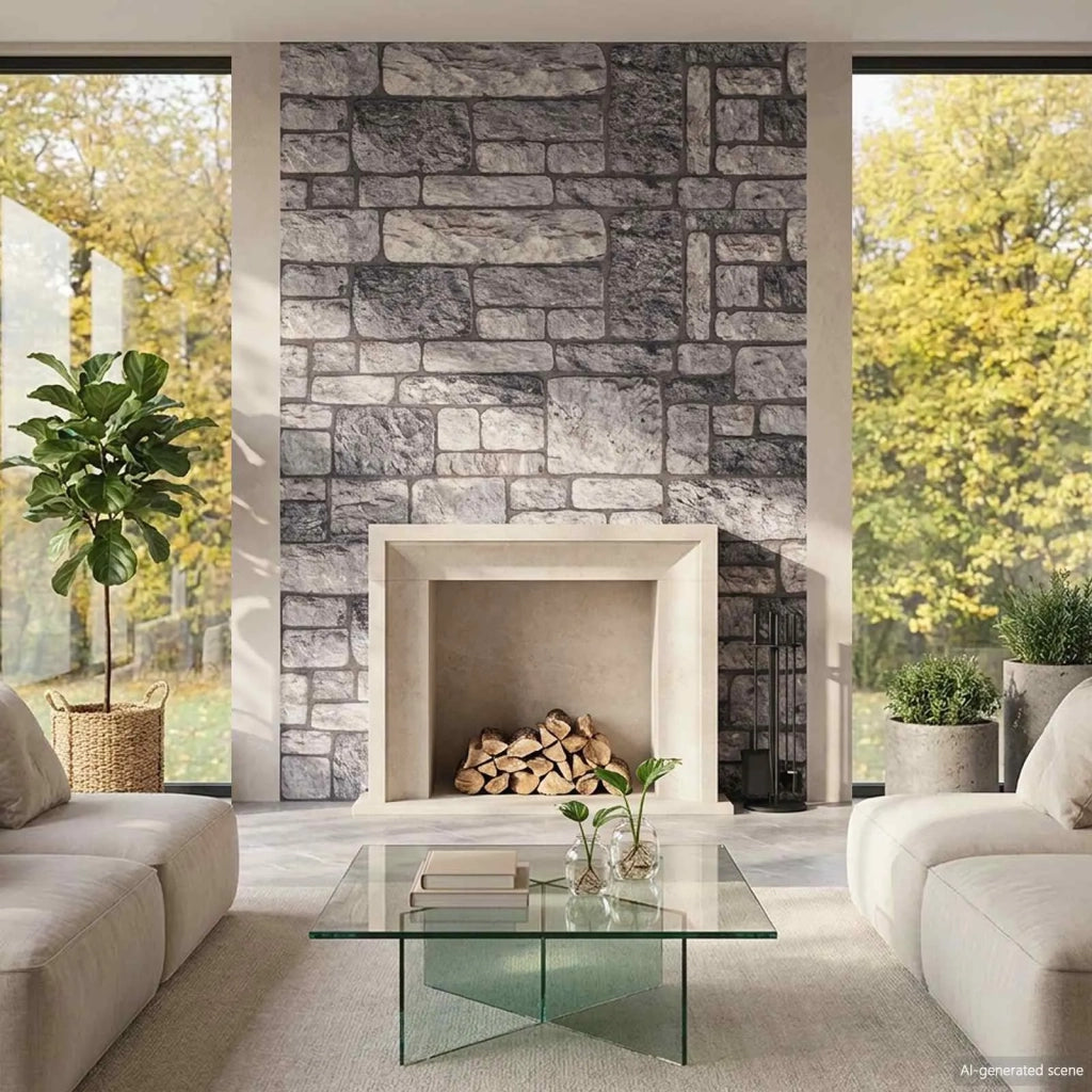 Pannelli da parete 10 pz 100 x 50 cm Grigio e Bianco 42046097