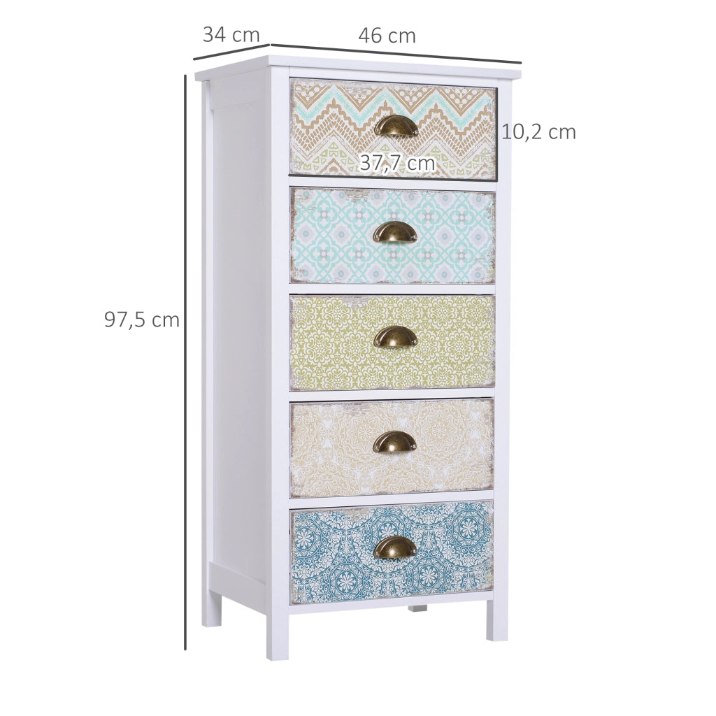 Cassettiera 5 Cassetti Moderna ¨C Minimal ¨C Grigio 46x34x97.5