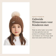 Cappello per bambini con pompon e orecchie - materiale di lana - forma comoda - cappe per bambini