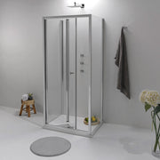 Box Doccia a Libro 70X100X70 Cm 3 Lati Cristallo Trasparente 6 mm