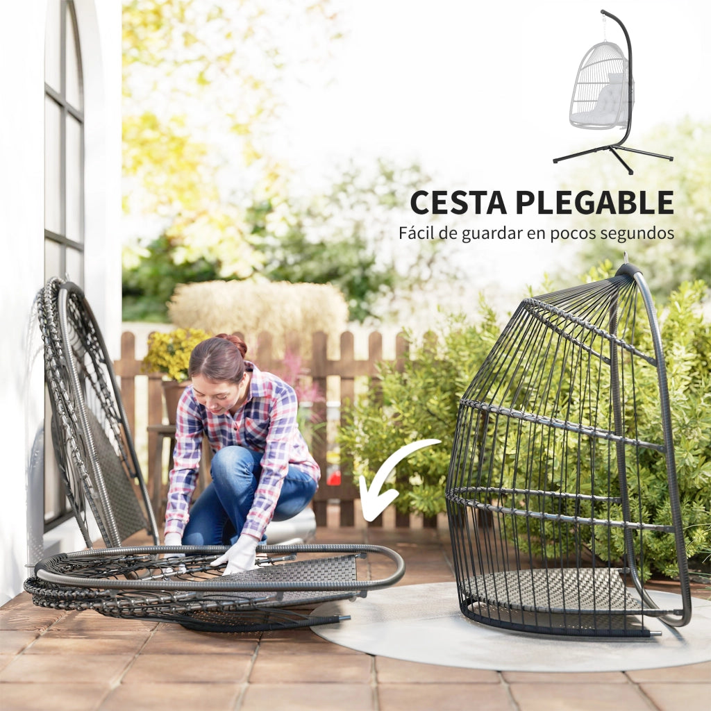 Sedia da pranzo sospesa ¨C zephmum ¨C grigio con cuscino