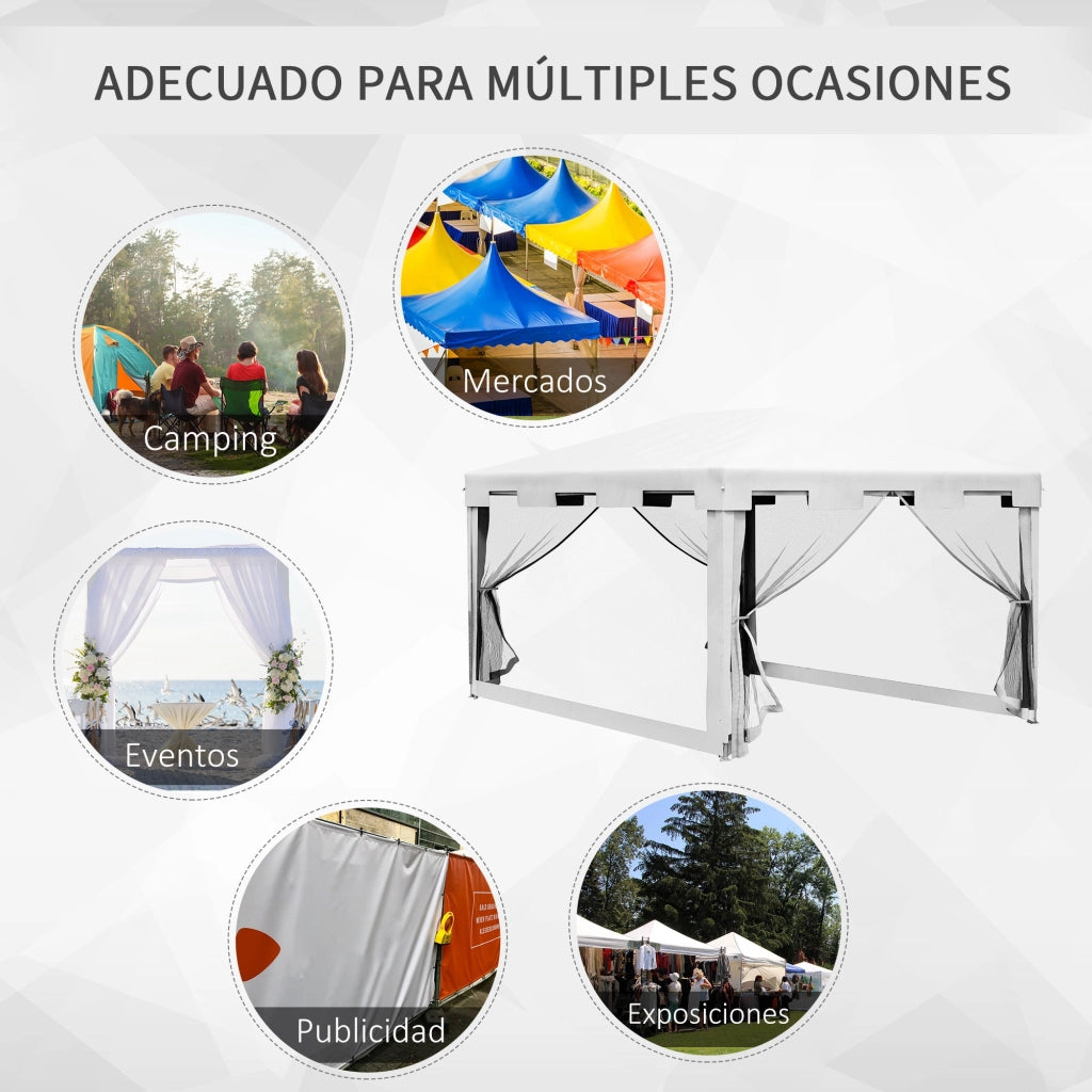 Tenda da giardino ¨C zephmum ¨C bianco e nero 4x3 m
