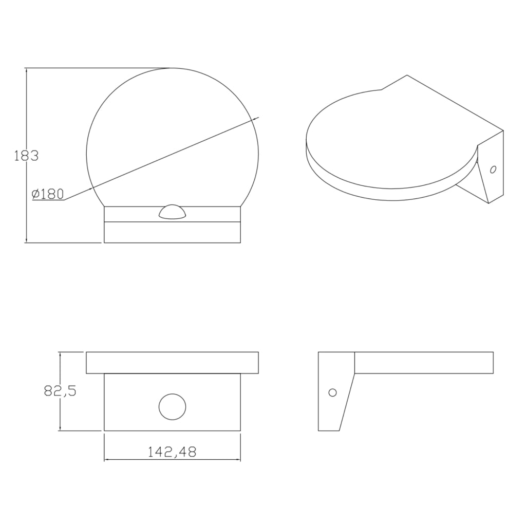 Applique esterna LED 10W 4000K PIR nero Polux Tesa