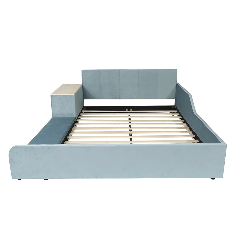 Letto bambini - Xylo - 140x200 cm scrivania blu