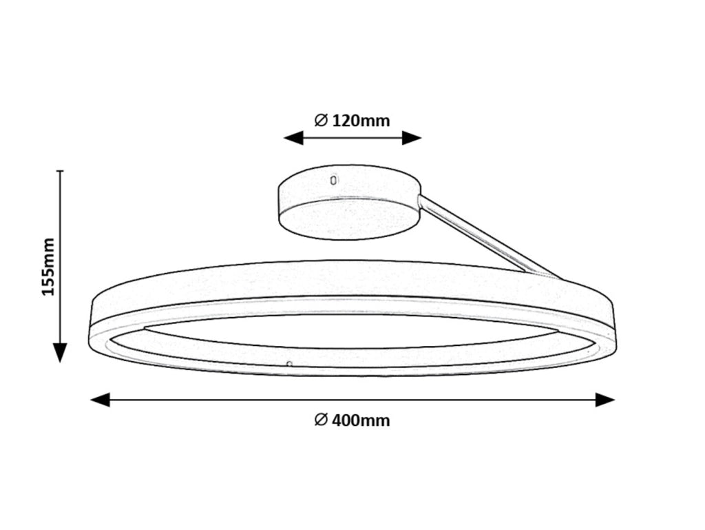 Plafoniera moderna nera ring 40cm LED 24W CCT Rabalux