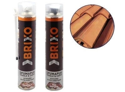 12PZ SCHIUMA POLIURETANICA BRIXO SPUMAPUR TEGOLE E COPPI ML.750 APPLICAZ.MANUALE