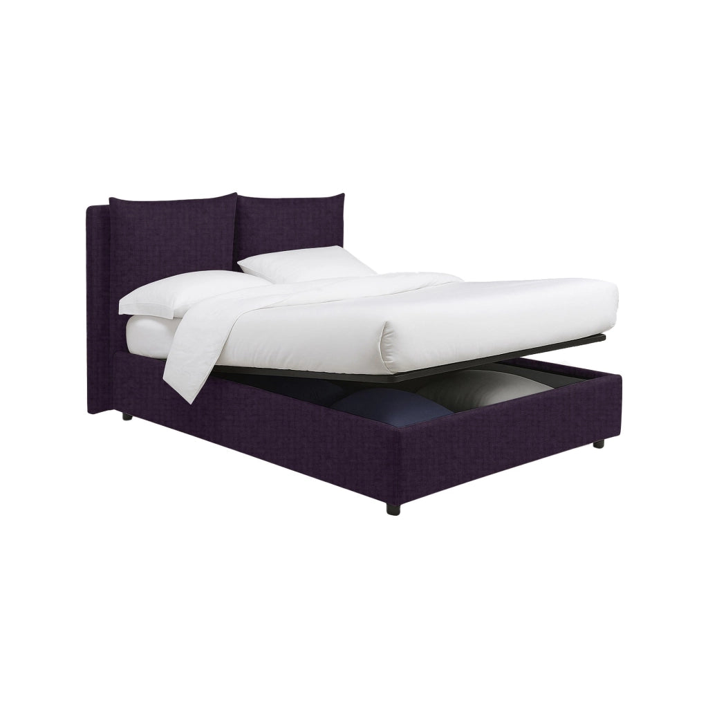 Newton, Letto Piazza e Mezza Sfoderabile Made in Italy, Viola