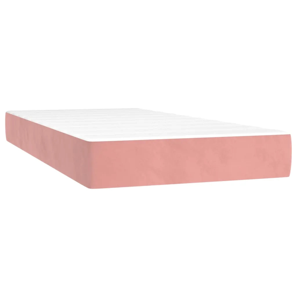 Letto a Molle con Materasso e LED Rosa 100x200 cm in Velluto 3134332