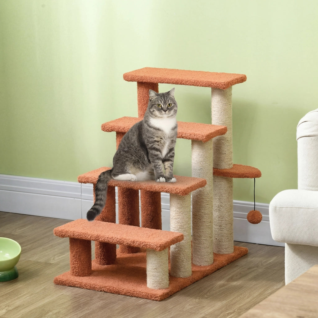 Scaletta per Gatti 4 Livelli ¨C Minimal ¨C 60x40x64 cm Marrone